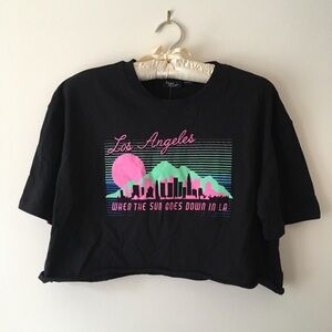 Los Angeles black cropped T-shirt